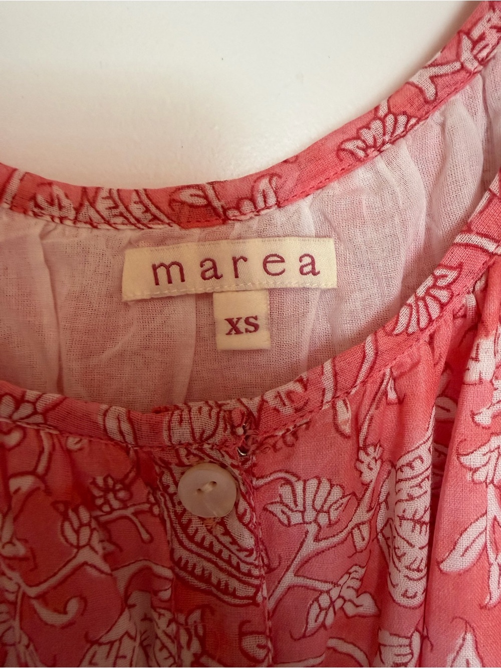 Marea Coral Pink Floral Button-Front Casual Dress
